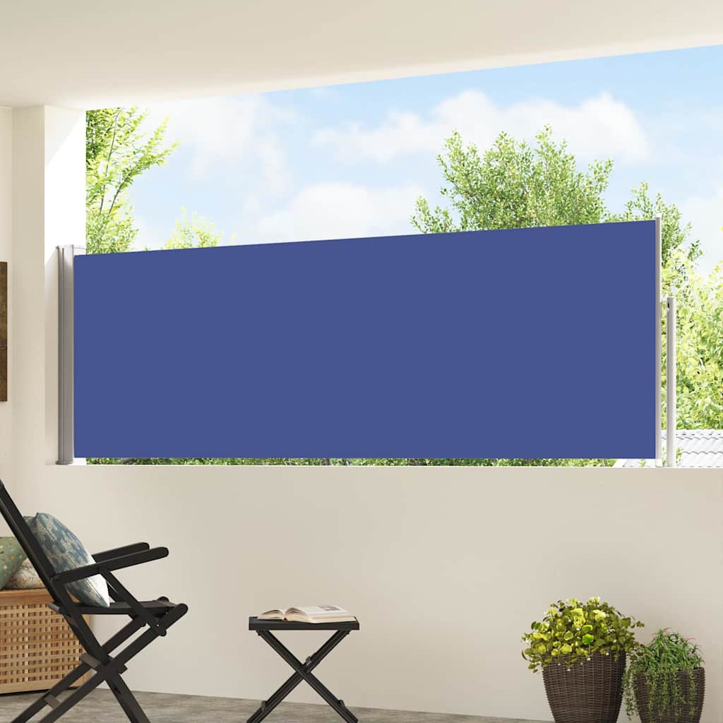 Vidaxx ausziehbarer Gartenschirm 100x500 cm blau