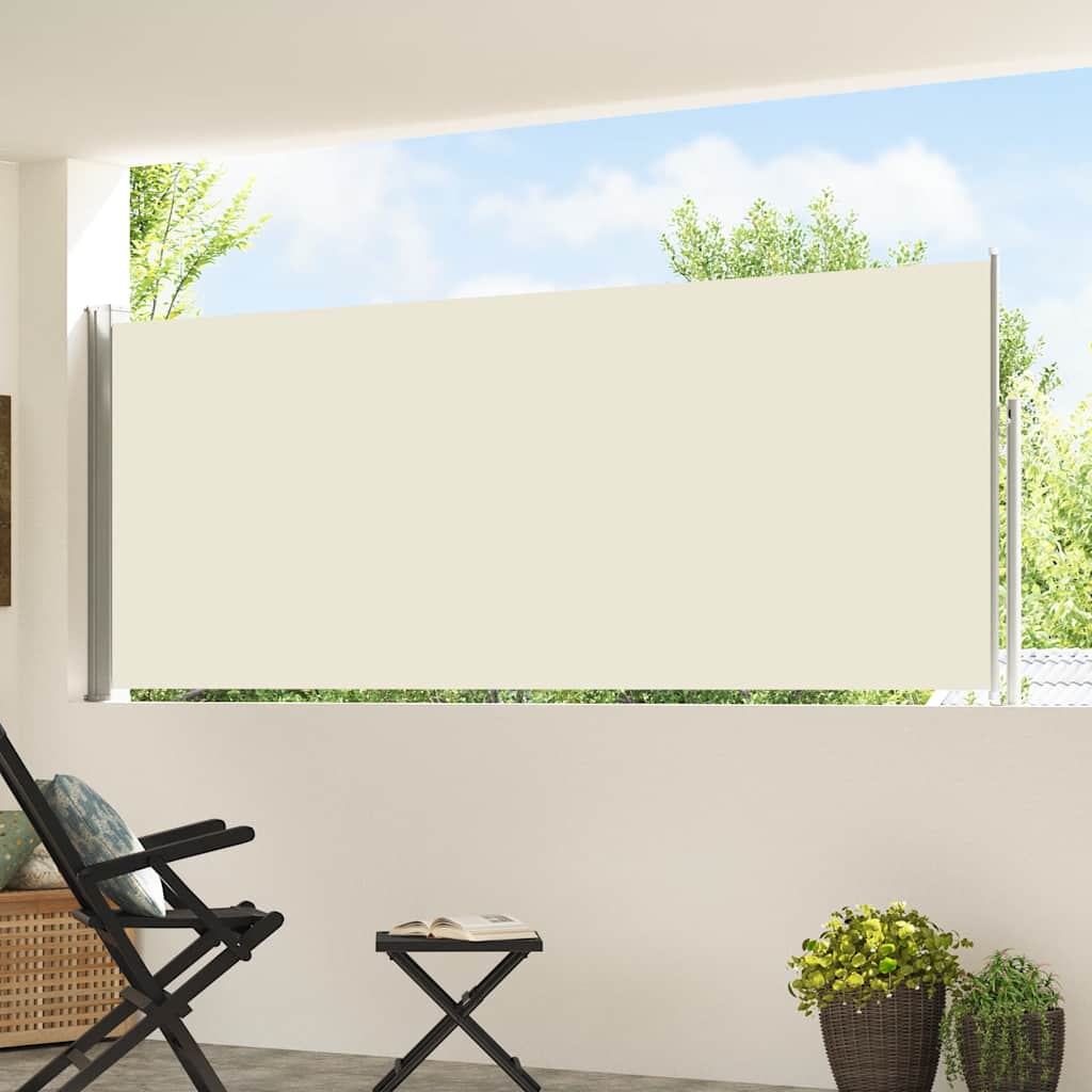 Vidaxl Garden Screen ausziehbar 120 x 500 cm Creme