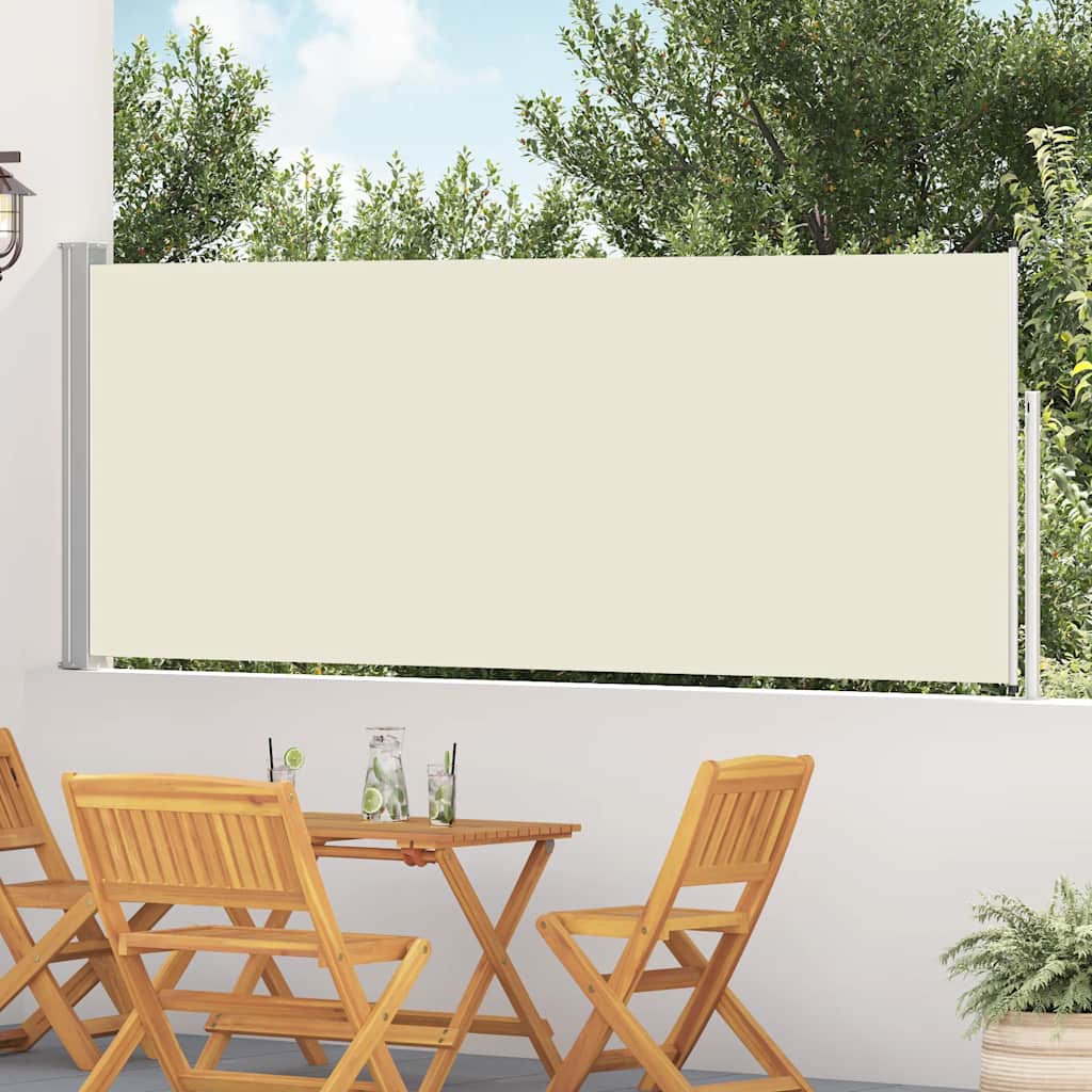 Vidaxl Garden Screen ausziehbar 120 x 500 cm Creme