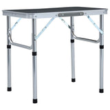 Vidaxl Camping Tabelle zusammenklappbar 60 x 45 cm Aluminiumgrau - afbeelding 1