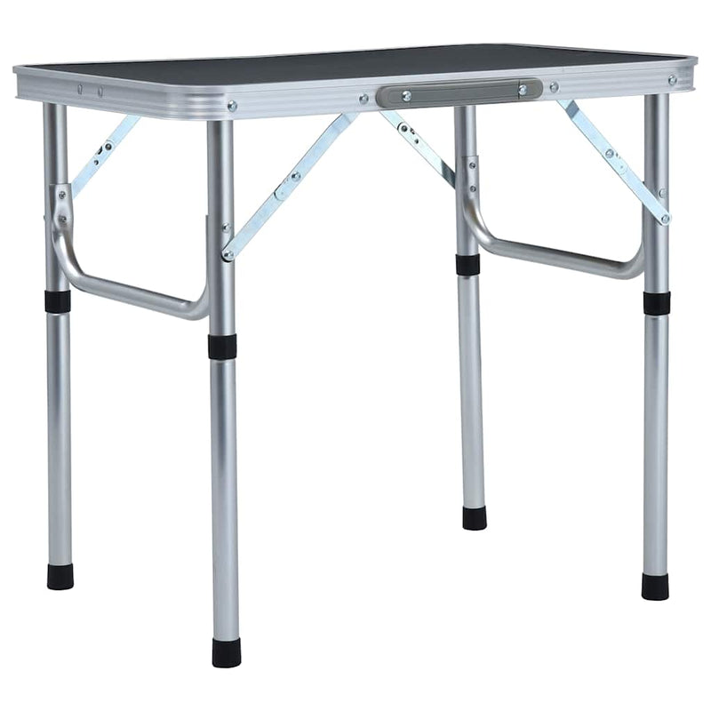 Vidaxl Camping Tabelle zusammenklappbar 60 x 45 cm Aluminiumgrau