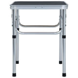 Vidaxl Camping Tabelle zusammenklappbar 60 x 45 cm Aluminiumgrau - afbeelding 3