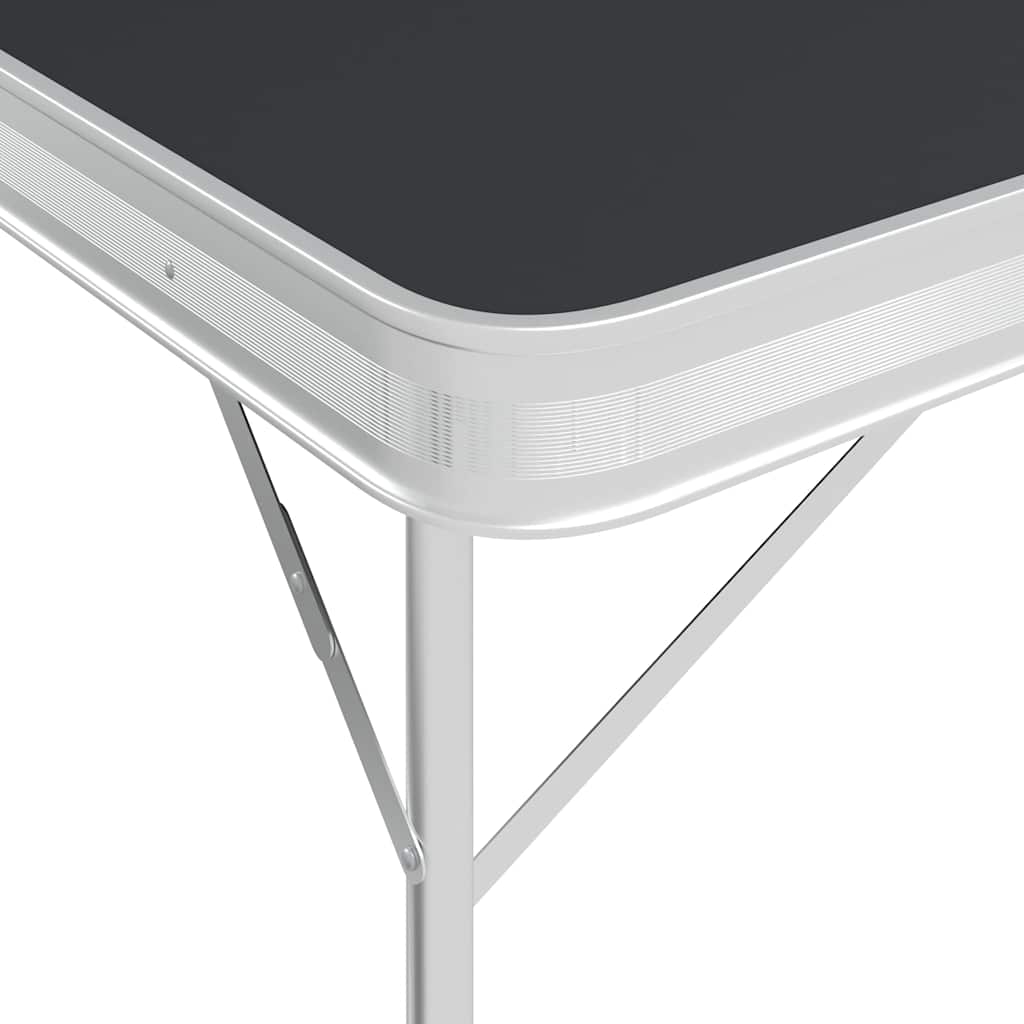 Vidaxl Camping -Tabelle zusammenklappbar mit 2 Bänken Aluminiumgrau