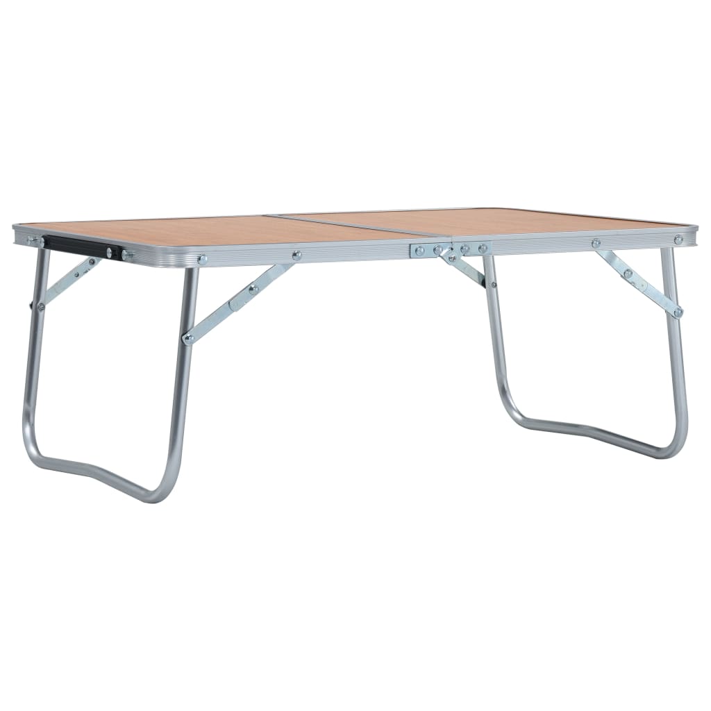 VIDAXL Camping Table zusammenklappbar 60 x 40 cm Aluminiumbraun
