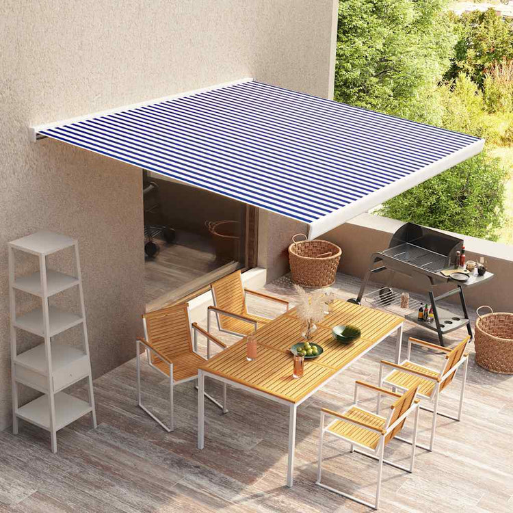 Vidaxl LaFeldoek 450 x 300 cm Leinwand Blau und Weiß