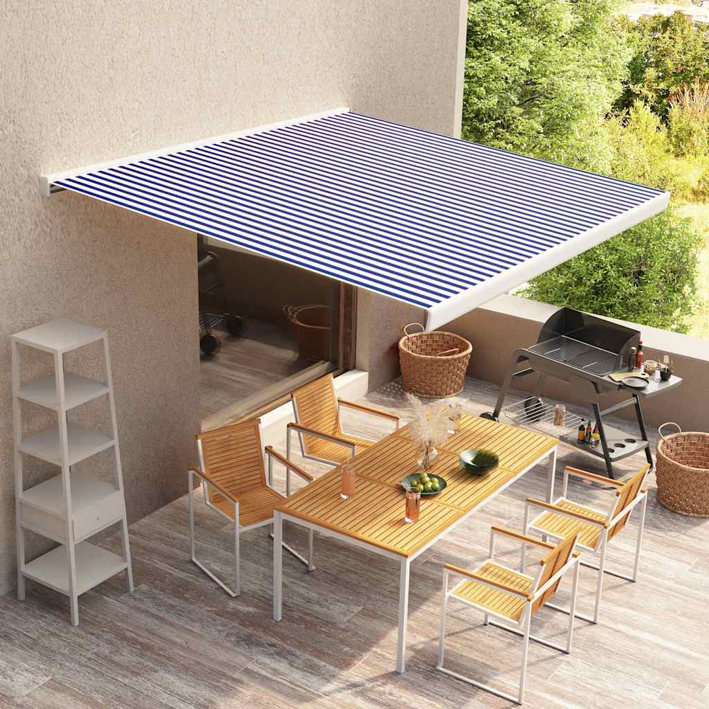 Vidaxl LaFeldoek 500x300 cm Leinwand Blau und Weiß