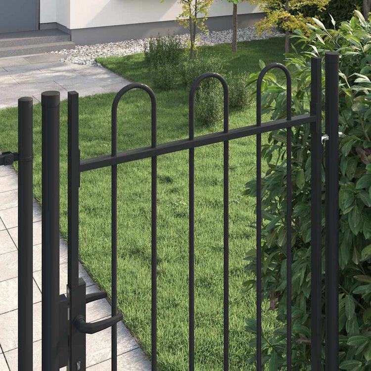Vidaxl -Anschluss mit gebogenem Top nur 1x1,75 m Stahlschwarz