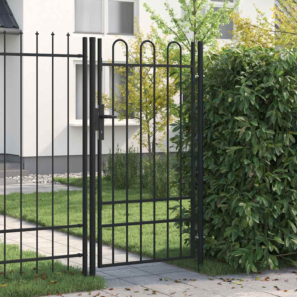 Vidaxl -Anschluss mit gebogenem Top nur 1x1,75 m Stahlschwarz