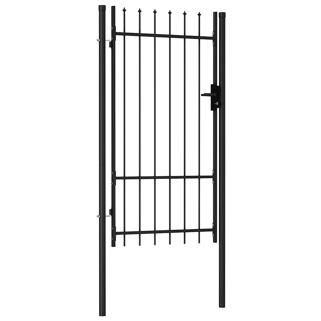 VIDAXL -Anschluss mit spitzen Top nur 1x1,75 m Stahlschwarz