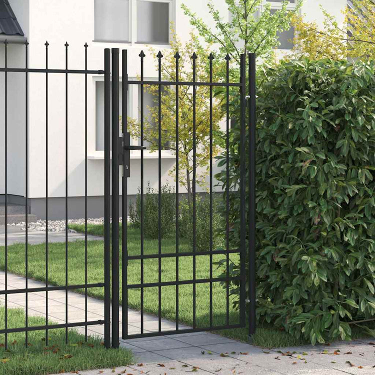 VIDAXL -Anschluss mit spitzen Top nur 1x1,75 m Stahlschwarz
