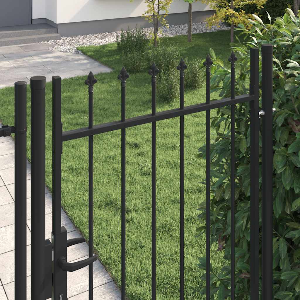 VIDAXL -Anschluss mit spitzen Oberteil nur 1x2 M Stahlschwarz