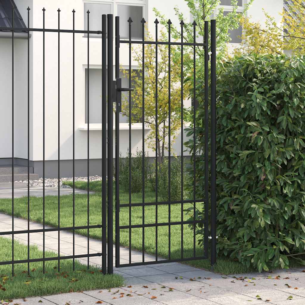 VIDAXL -Anschluss mit spitzen Oberteil nur 1x2 M Stahlschwarz