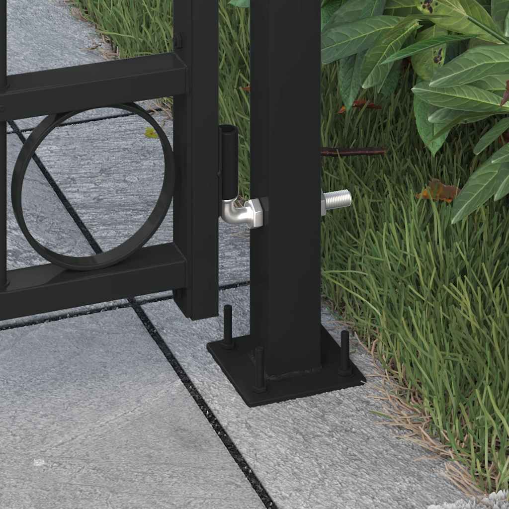 VIDAXL -Anschluss mit gebogenem Oberteil und 2 Pfosten 105x204 cm schwarz
