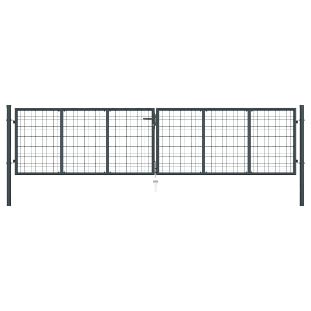 Vidaxl Gaaspoort 400x125 cm verzinkter Stahlgrau grau