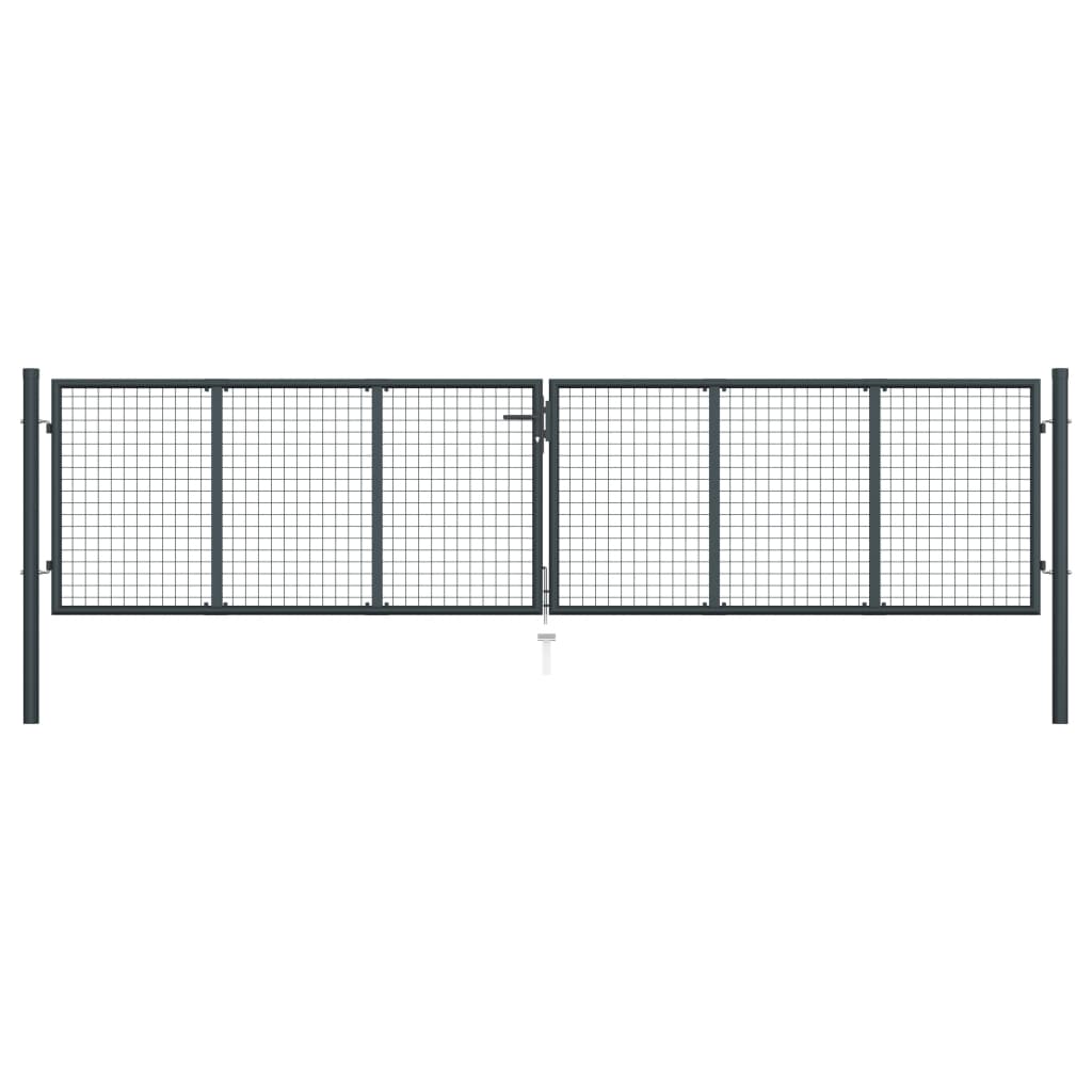 Vidaxl Gaaspoort 400x150 cm verzinkter Stahl grau