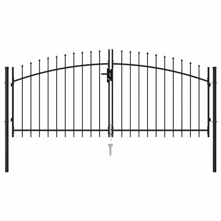 Vidaxl -Anschluss mit spitzen oberen Doppel 3x1.25 m Stahlschwarz