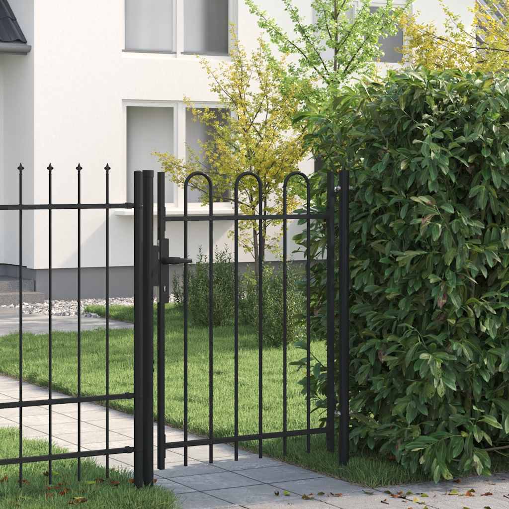 Vidaxl -Anschluss mit gebogenem Oberteil nur 1x1,2 M Stahlschwarz