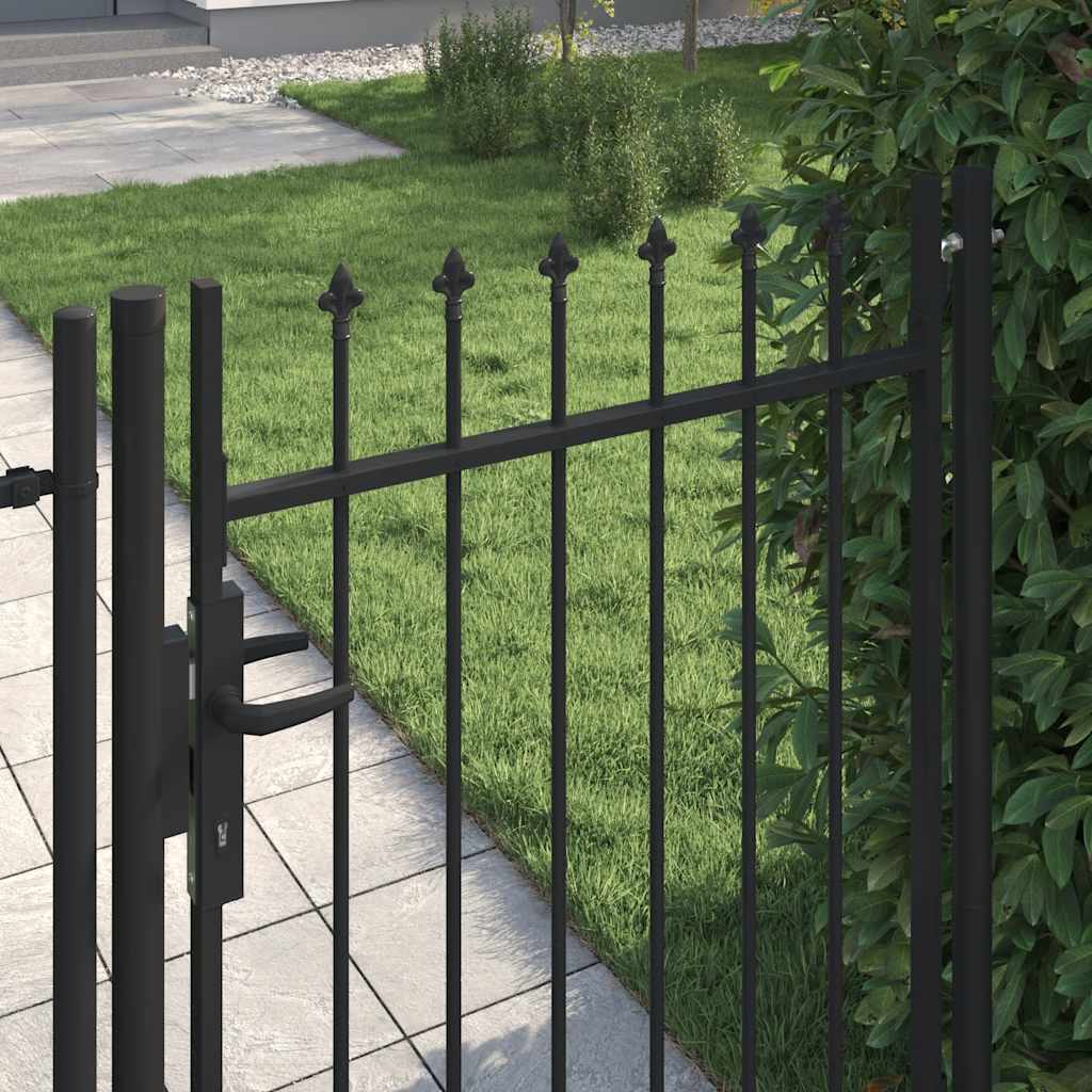 VIDAXL -Anschluss mit spitzen Oberteil nur 1x1,2 M Stahlschwarz