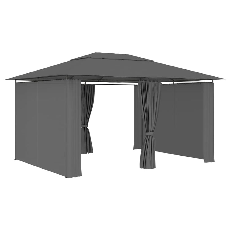 Vidaxl Gartenpavillon mit Vorhängen 4x3 m Anthrazit