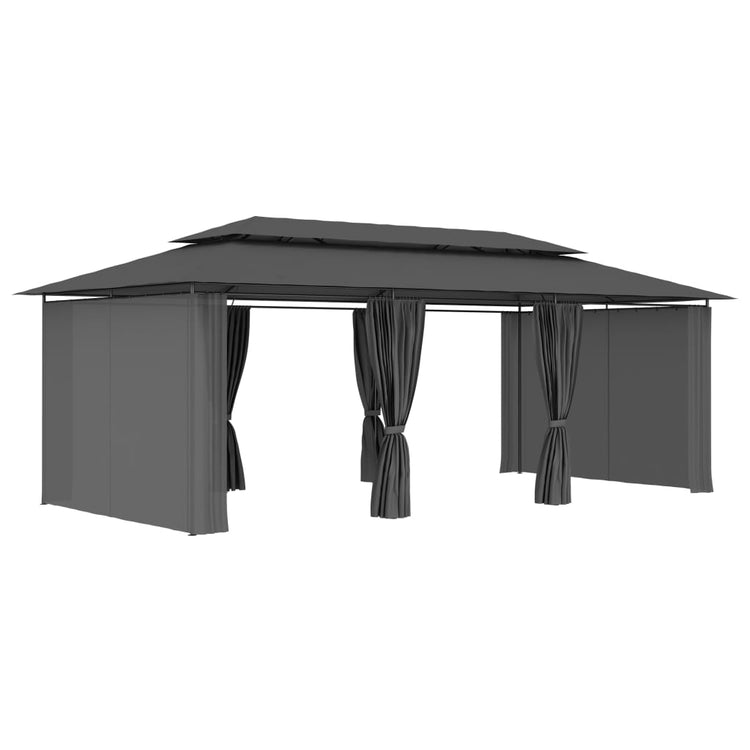 Vidaxl -Laube mit Vorhängen 600x298x270 cm Anthrazit