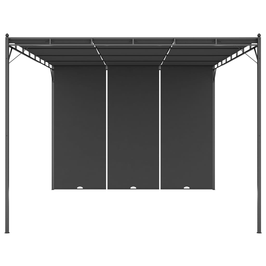 Vidaxl Garden Practor mit Seitenvorhang 4x3x2,25 m Anthrazit
