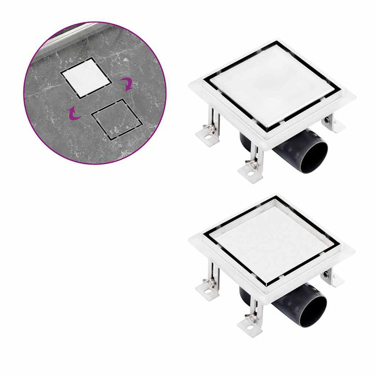 Vidaxx Duschrinne mit 2-in-1-Deckel 15x15 cm Edelstahl