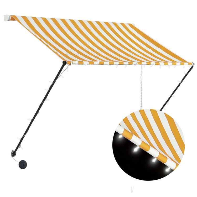 Vidaxl luifel mit LED 200x150 cm gelb und weiß leitbar