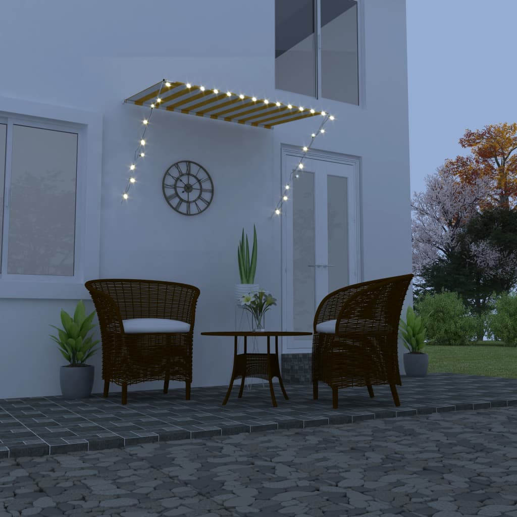Vidaxl luifel mit LED 200x150 cm gelb und weiß leitbar
