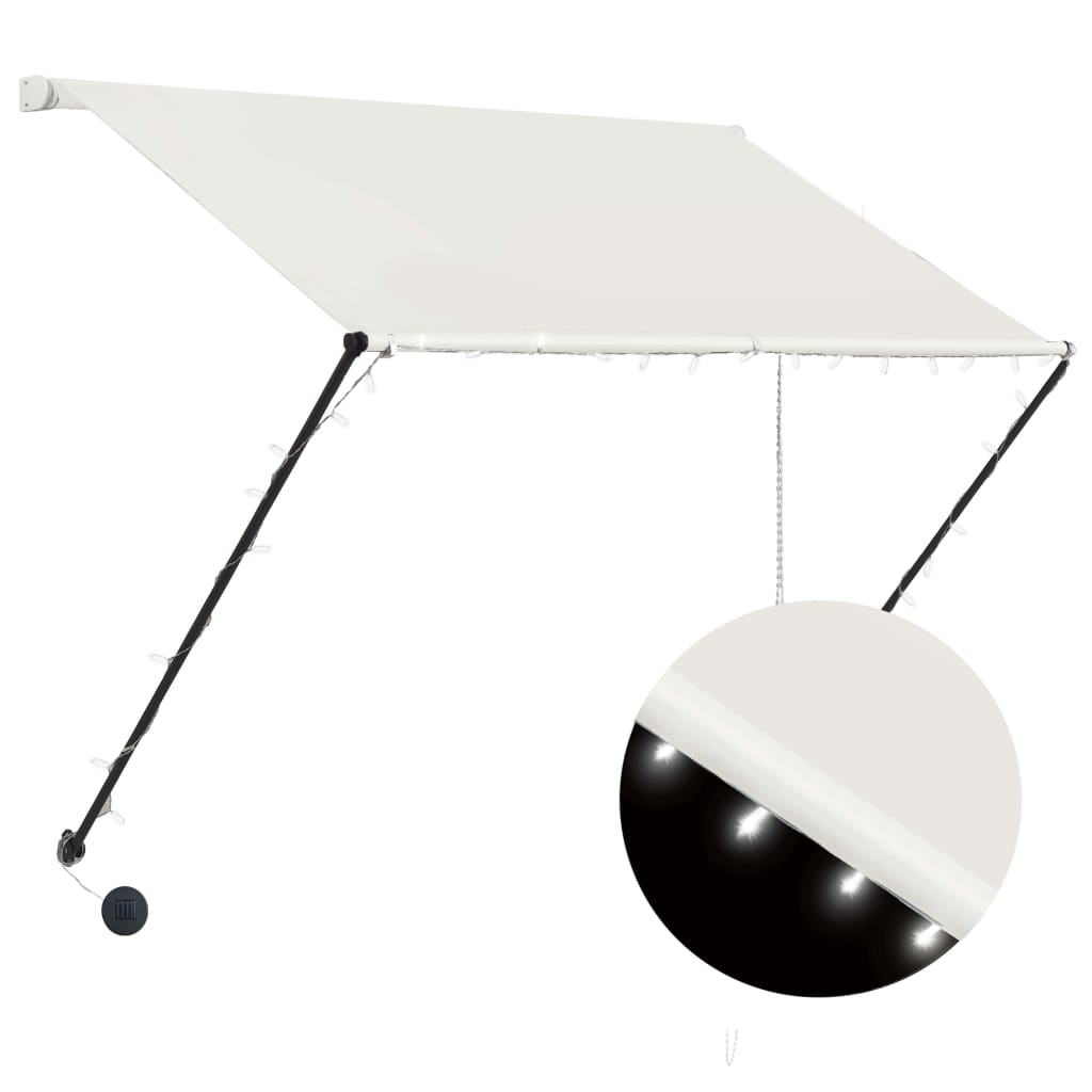 Vidaxl luifel mit LED 200x150 cm Creme ausziehbar