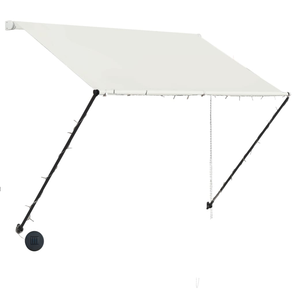 Vidaxl luifel mit LED 200x150 cm Creme ausziehbar