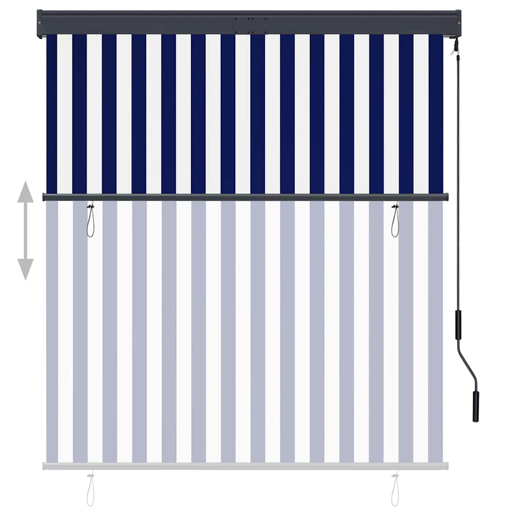Vidaxxl Außenrollo 140x250 cm blau und weiß