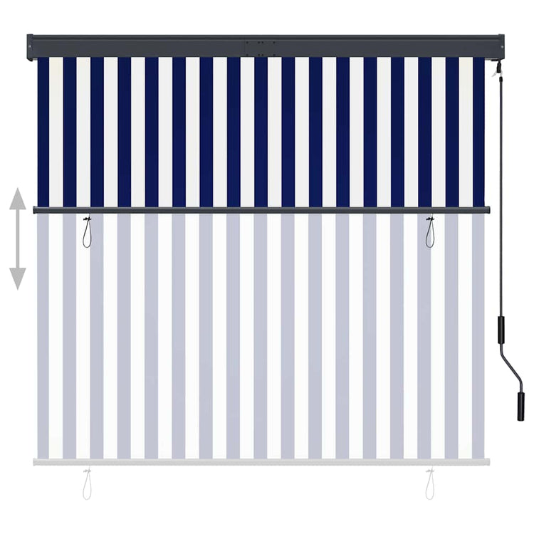 Vidaxxl Außenrollo 160x250 cm blau und weiß