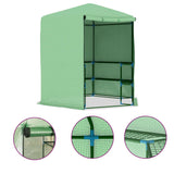 Vidaxl Tuinkas mit Regalen 227x223 cm Stahl - afbeelding 2