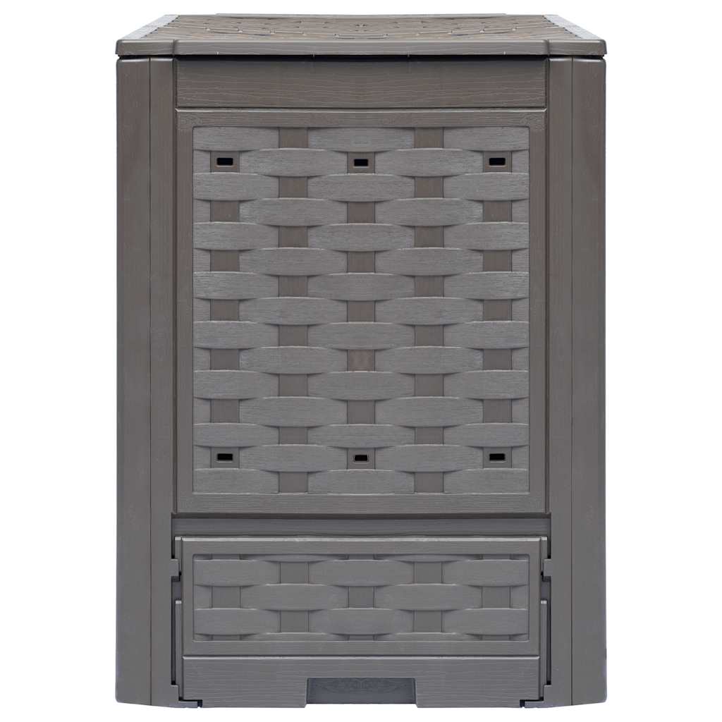 VIDAXL -Kompostbehälter 2 PCs 600 L 60x60x83 cm Kunststoff Rattan Braun
