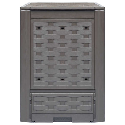 VIDAXL -Kompostbehälter 2 PCs 600 L 60x60x83 cm Kunststoff Rattan Braun