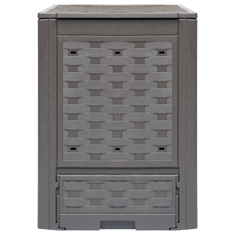 VIDAXL -Kompostbehälter 2 PCs 600 L 60x60x83 cm Kunststoff Rattan Braun