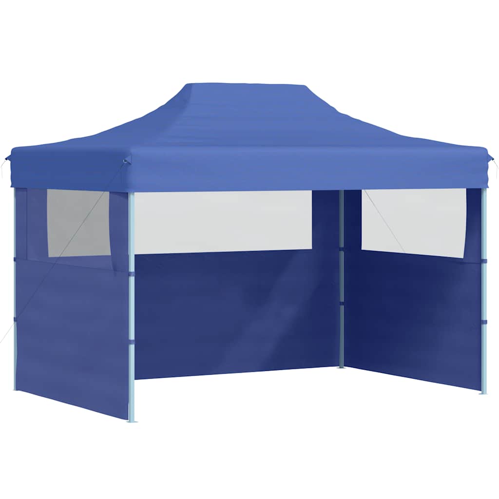 Vidaxl -Partyzelt mit 3 Seitenwänden faltbar 3x4 m Stahlblau