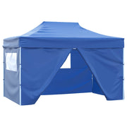 Vidaxl -Partyzelt mit 4 Seitenwänden faltbar 3x4 m Stahlblau - afbeelding 1