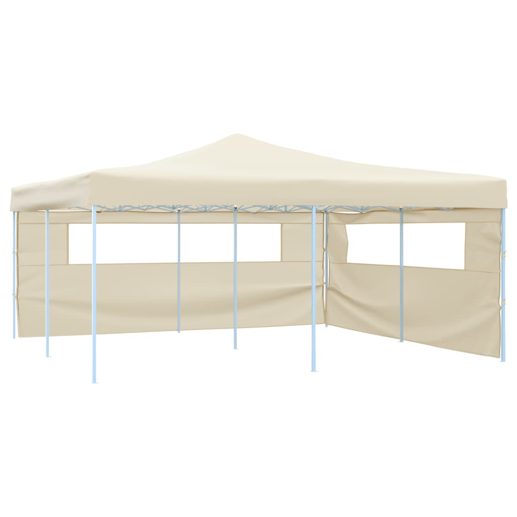 Vidaxl -Laube faltbar mit 2 Seitenwänden 5x5 m Creme