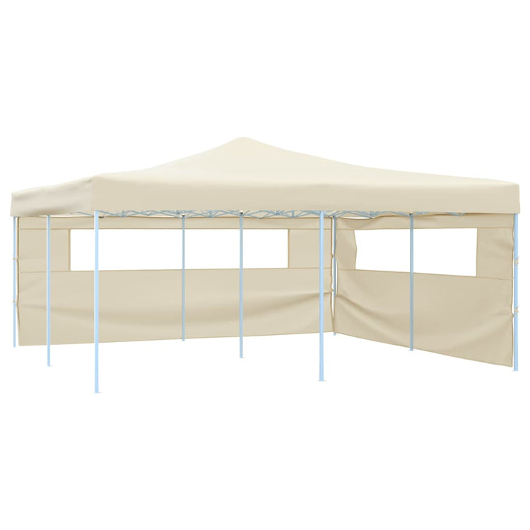 Vidaxl -Laube faltbar mit 2 Seitenwänden 5x5 m Creme