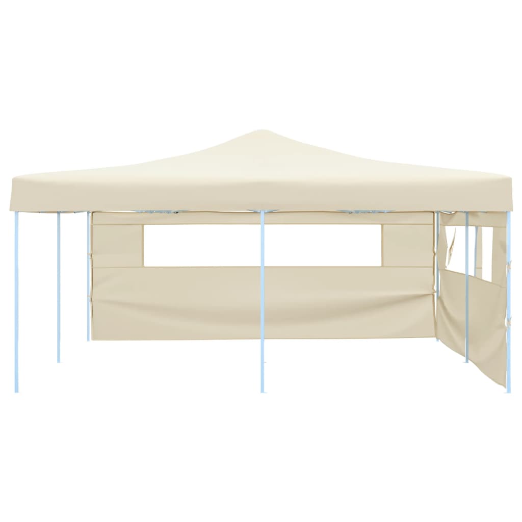 Vidaxl -Laube faltbar mit 2 Seitenwänden 5x5 m Creme