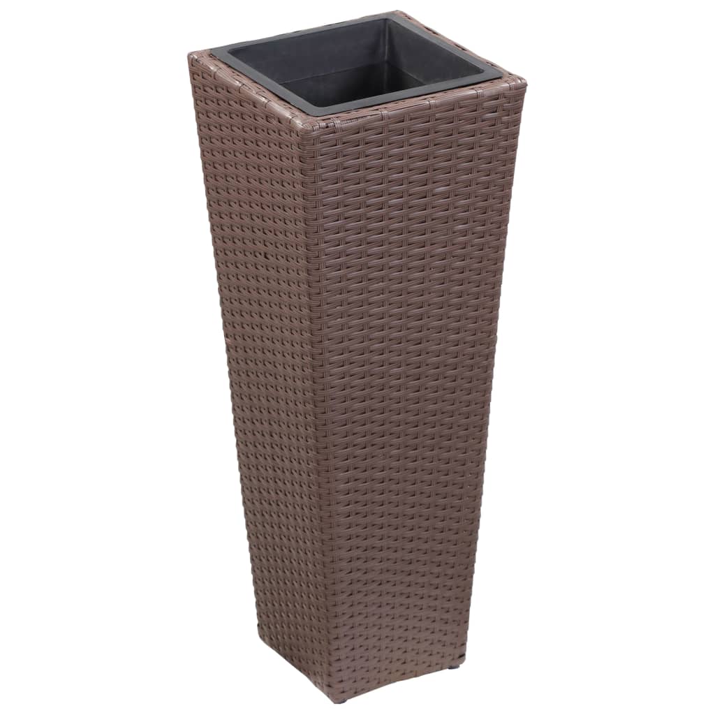 VIDAXL -Pflanzer erhoben 30 x 30 x 80 cm Poly Rattan Braun