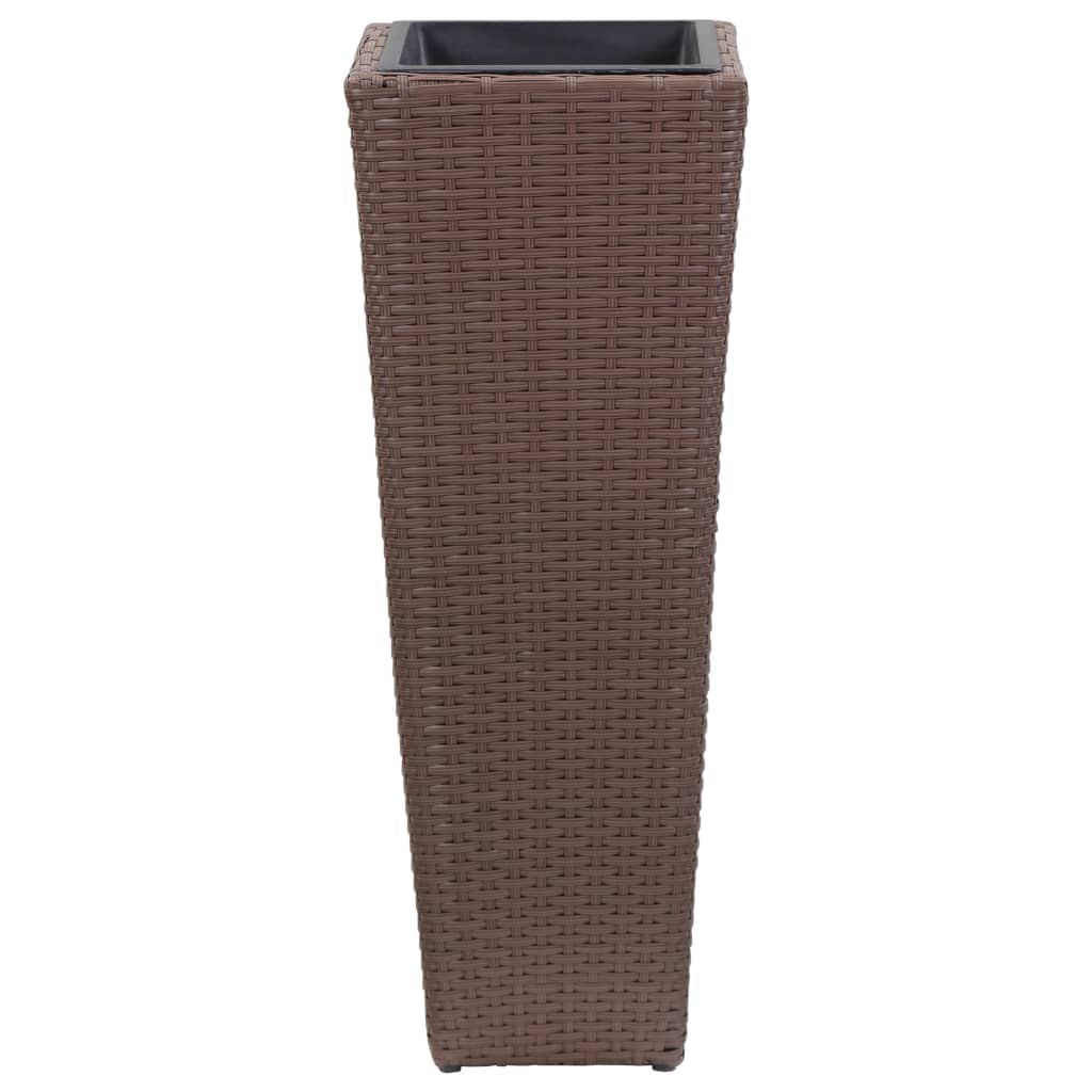 VIDAXL -Pflanzer erhoben 30 x 30 x 80 cm Poly Rattan Braun