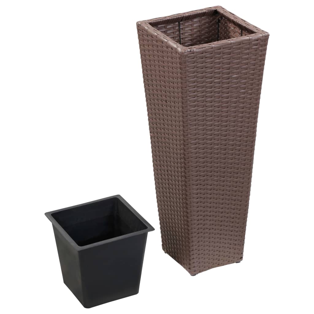 VIDAXL -Pflanzer erhoben 30 x 30 x 80 cm Poly Rattan Braun