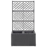 Vidaxl Latwerkplantenbak mit Töpfen 58x30x107 cm Rattan Schwarz - afbeelding 2