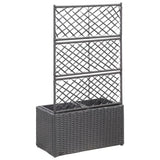 Vidaxl Latwerkplantenbak mit Töpfen 58x30x107 cm Rattan Schwarz - afbeelding 3