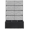 Vidaxl Latwerkplantenbak mit Töpfen 83x30x130 cm Rattan Schwarz
