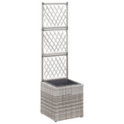 Vidaxl Latwerkplantenbak mit 1 Pot 30x30x107 cm Rattan Gray angehoben - afbeelding 1