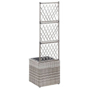 Vidaxl Latwerkplantenbak mit 1 Pot 30x30x107 cm Rattan Gray angehoben - afbeelding 3