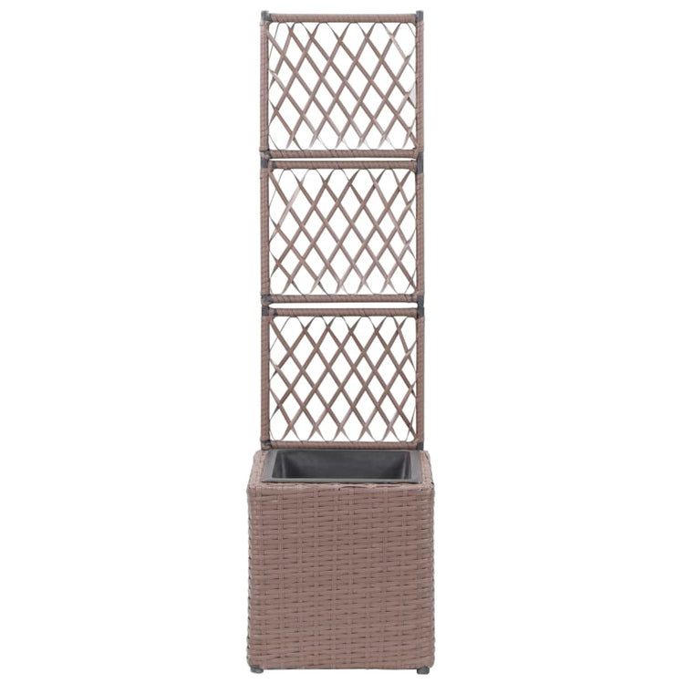 Vidaxl Latwerkplantenbak mit 1 Pot 30 x 30 x 107 cm Rattan Brown angehoben